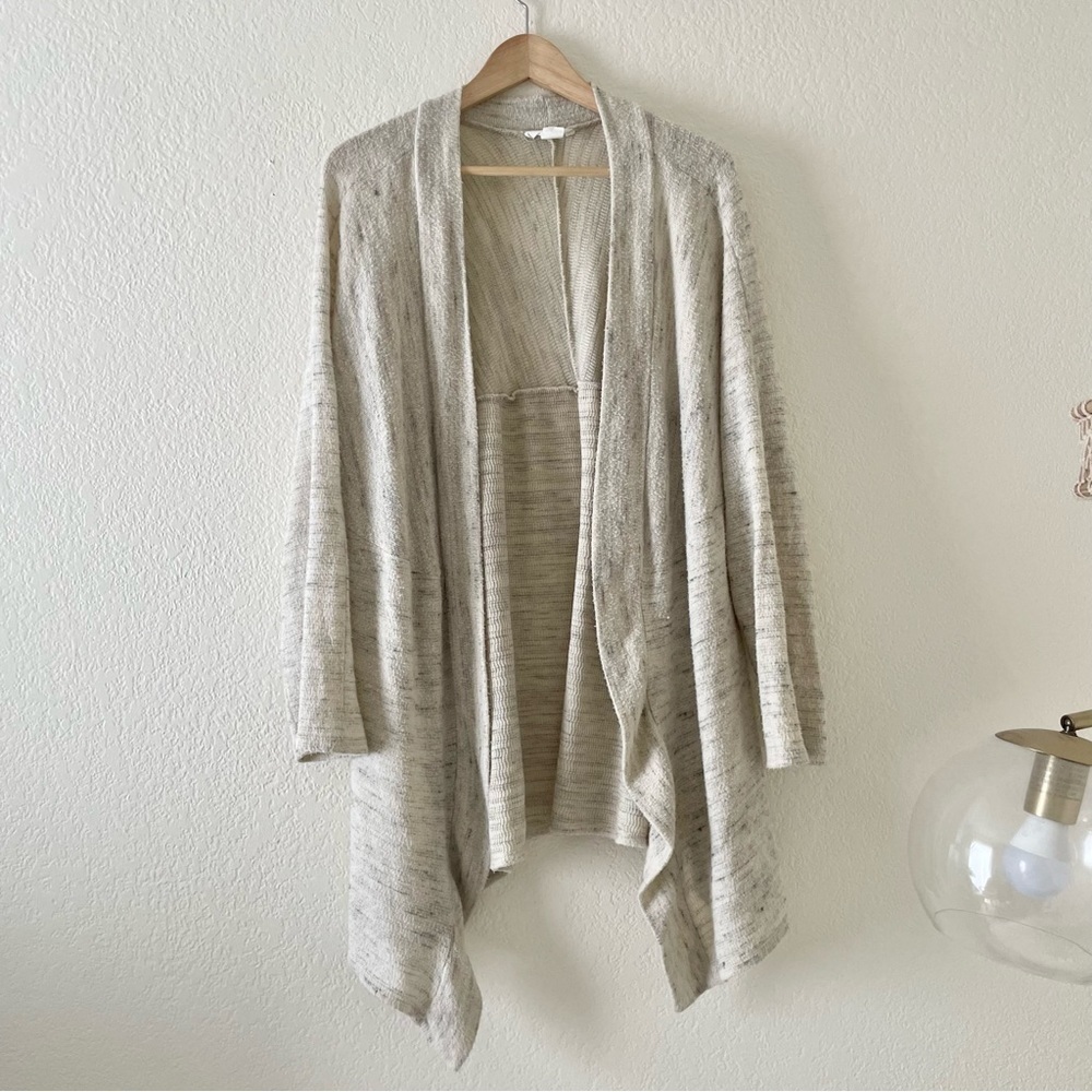 CASLON Long Open Cardigan, Large with pockets